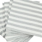 Stripes Serving Napkins Paper Square Silver image number 2