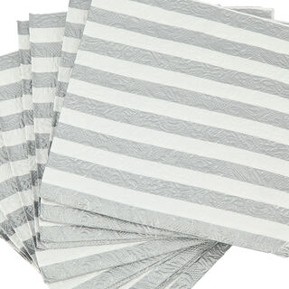 Stripes Serving Napkins Paper Square Silver