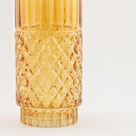 "Homez dark brown diamond pattern glass vase 15*15*34.3 cm image number 3