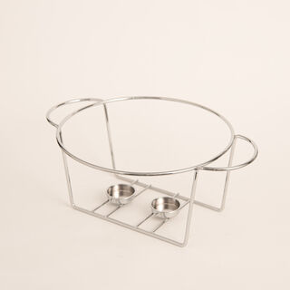 La Mesa 11"Round Casserole With Candle Stand Silver