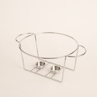 La Mesa 11"Round Casserole With Candle Stand Silver