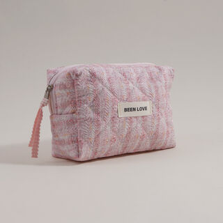 بنتولا حقيبة تخزين مكياج قماشية 16.5*8*13.5سم، وردي