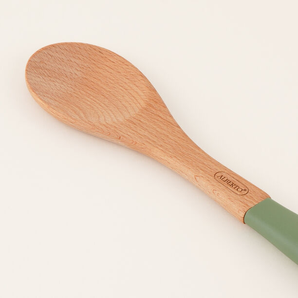 Alberto Wooden Serving Spoon, Green, 37 Cm image number 1
