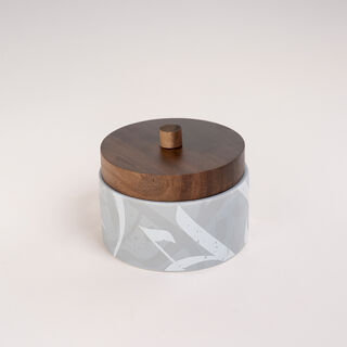Dallaty grey porcelain date bowl with lid 14*14*11 cm