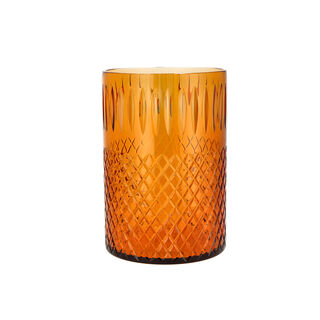 AMBER COLORED CRYSTAL TRASH BIN