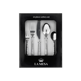 La Mesa silver stainless steel cutlery set 20 pc