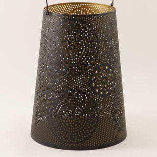Homez Zahra Collection Lantern, Black & Gold, 30.5*30.5*40.5 Cm