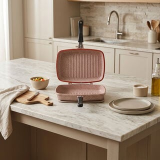 Alberto Granite Double Sided Grill Pan 34*22Cm