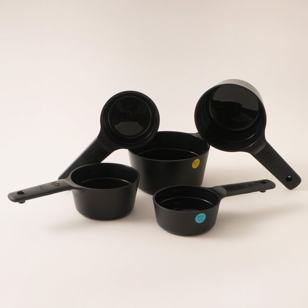 OXO 6pcs plastic measuring cups, black 3.5"* 5"* 9.76" image number 3