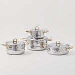 Korkmaz stainless steel cookware set of 8pcs, silver image number 0