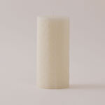 Homez soya wax elegant candle, white 7*7*15cm image number 0