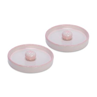 Dolomite 2 Pieces Plates With Flower Pink