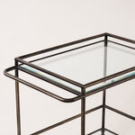 Homez two tier acrylic serving trolley in antique brass 81*52*80cm image number 1