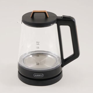 Alberto glass electric kettle, black 1.7L