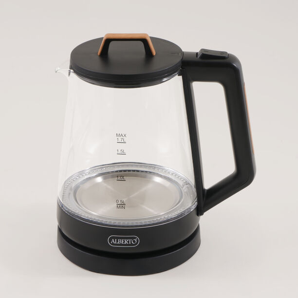 Alberto glass electric kettle, black 1.7L image number 0