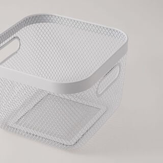 البرتو سلة فواكه معدنية، أبيض 42*32*16.7 سم