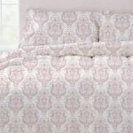 Cottage 6pcs blush damask comforter set king size 220*240cm image number 1