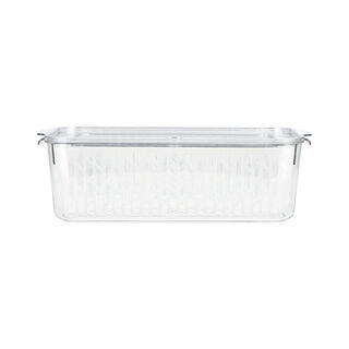 Alberto transparent acrylic fridge container with lid & inner basket 4L