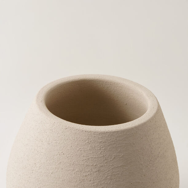 Homez Clay Stone Vase 19*19*29Cm, Offwhite image number 2