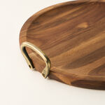 Dallaty wood round tray with steel handel 43*38.1*7cm image number 4