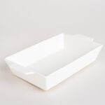 Porcelain Rectangular Dish With Rattan Basket image number 2