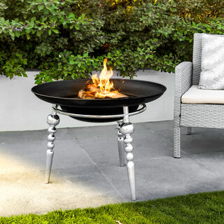 Fire Pit Round Stainless Steel And Iron