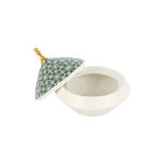 Dallaty white & green date bowl with lid 20.2*16*16.5 cm image number 2