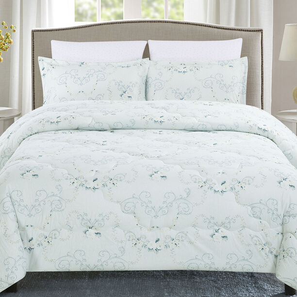 Cottage Comforter Set 5 Pieces King Size Ice Blue image number 0