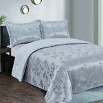 Boutique Blanche grey jacquard king comforter set 3 pcs image number 0