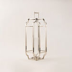 Homez stainless steel silver lantern 23*23*58 cm image number 0