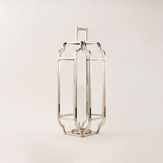 Homez stainless steel silver lantern 23*23*58 cm