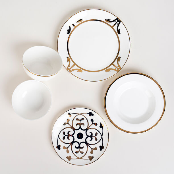 La Mesa Porcelain Dinner Set 16 Pieces Gold  image number 1