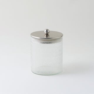Alberto glass canister set 3pcs 12*12*14cm, silver