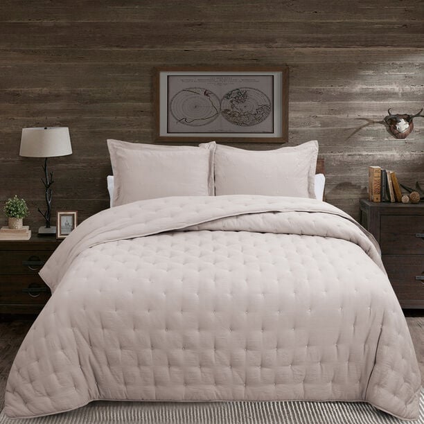 3 Pieces King Embroidered Comforter Set image number 0