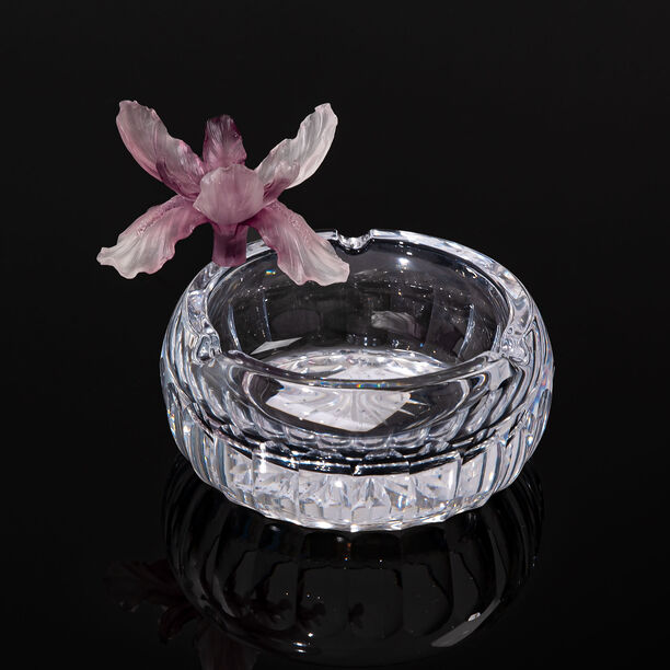 Glass Ashtray Crystal Flower Purple image number 3
