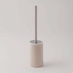 Homez Polyresin Toilet Brush Holder With Brush, Beige 9.6*9.6*42Cm image number 1