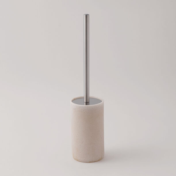 Homez Polyresin Toilet Brush Holder With Brush, Beige 9.6*9.6*42Cm image number 1