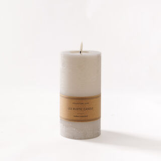 LED rustic candle in grey 10*20cm