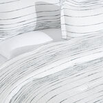 Cottage 6pcs stripes white queen comforter set, 200*240cm image number 2