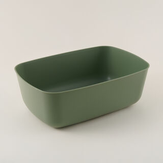 Alberto plastic bread box with bamboo lid, green 36.5*25.5*13.3 cm