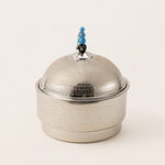 La Mesa silver metal food server with stand 11*11*27 Cm image number 1