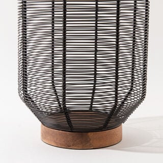 "Homez cage lantern black metal and wood 20*20*30cm