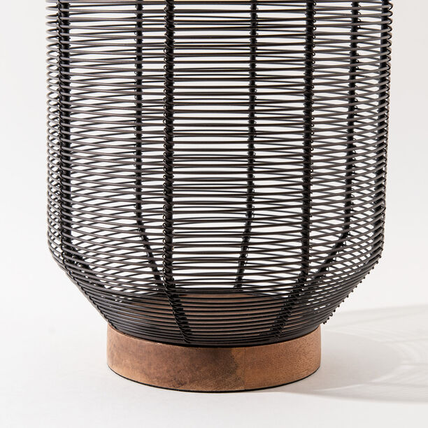 "Homez cage lantern black metal and wood 20*20*30cm image number 3