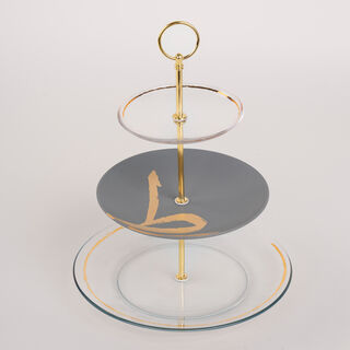 Gold Figure 3 Tier Cake Plate