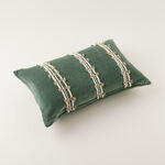 Homez Green Ornamental Stripe Cushion Cover, 30*45Cm image number 2