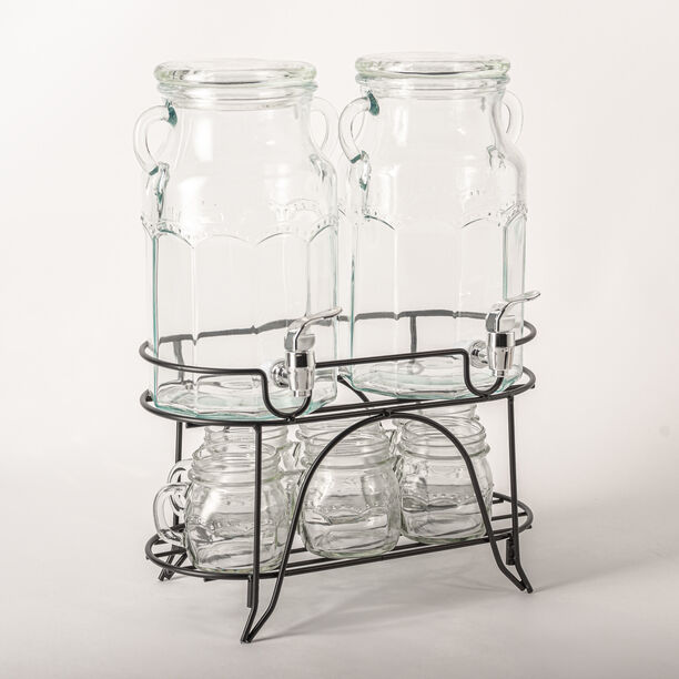 La Mesa 9 pcs glass juice dispensser and juice cups 3.1 L image number 1