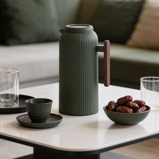 Dallaty Dark Green Plastic Thermos, 1L
