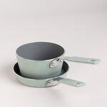 2Pcs Mini Set Frypan + Sauce Pan Green image number 1