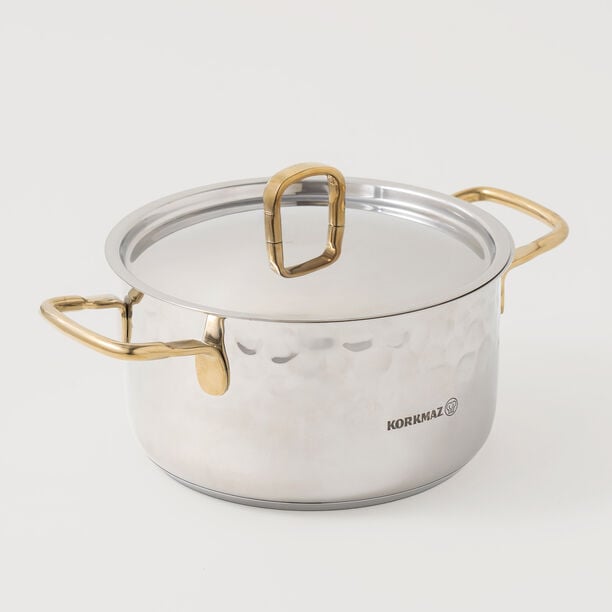 Korkmaz stainless steel cookware set of 8pcs, silver image number 1