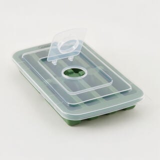 البرتو قالب ثلج سيليكون مستطيل مع غطاء أخضر 8 فتحات